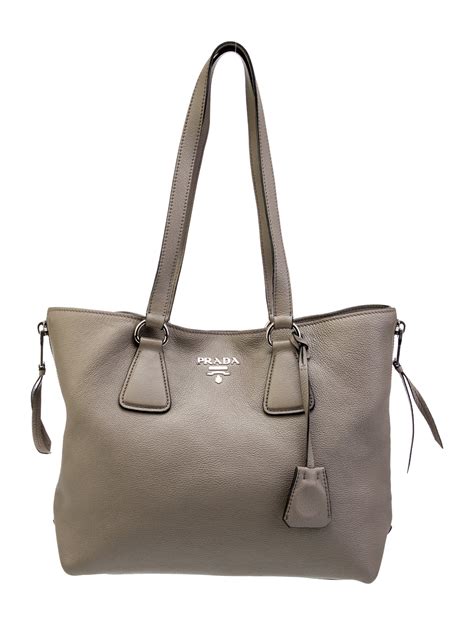 Prada Vitello Daino Side Zip Shopper Tote 